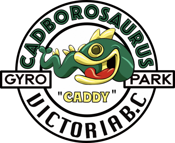 a beloved green cartoon sea monster named caddy which is short for cadborosaurus from Victoria BC and lives near Gyro Park